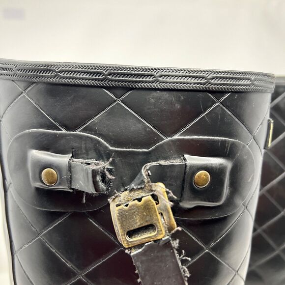 Barbour Black Quilted Winter Rain Boots - Picture 4 of 6